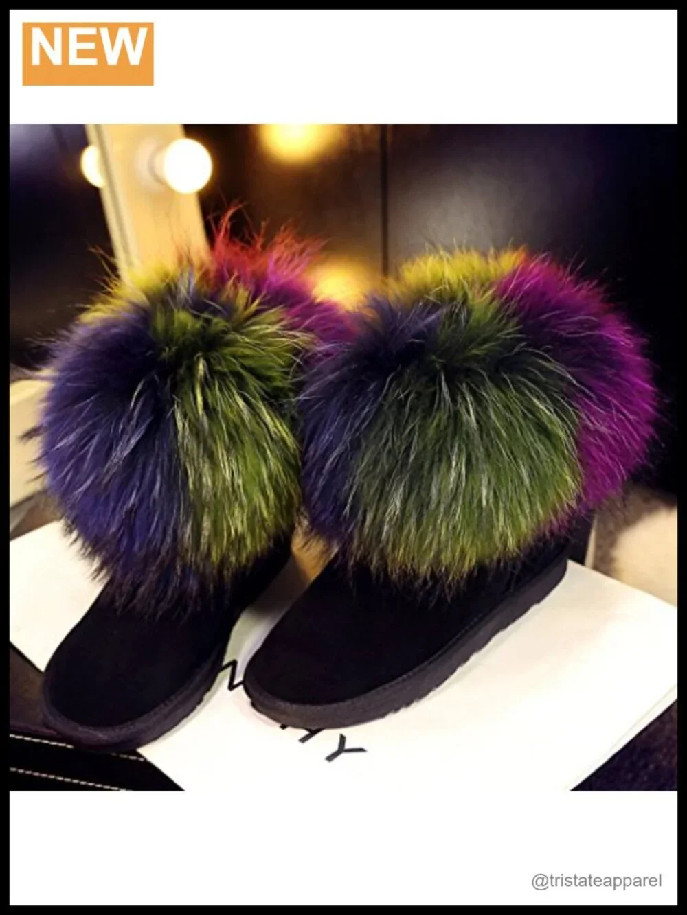 Womens Faux Fur Trim Snow Boots Ankle Cow Leather Pull-On Winter